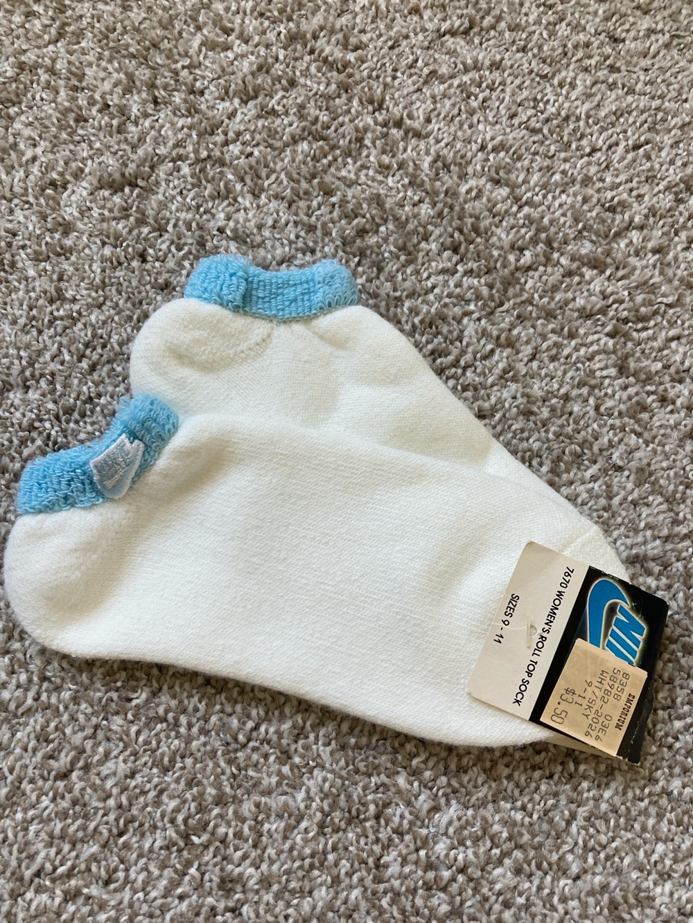 NWT RARE vintage 80s 90s Nike ankle socks preppy sporty tennis prep USA made